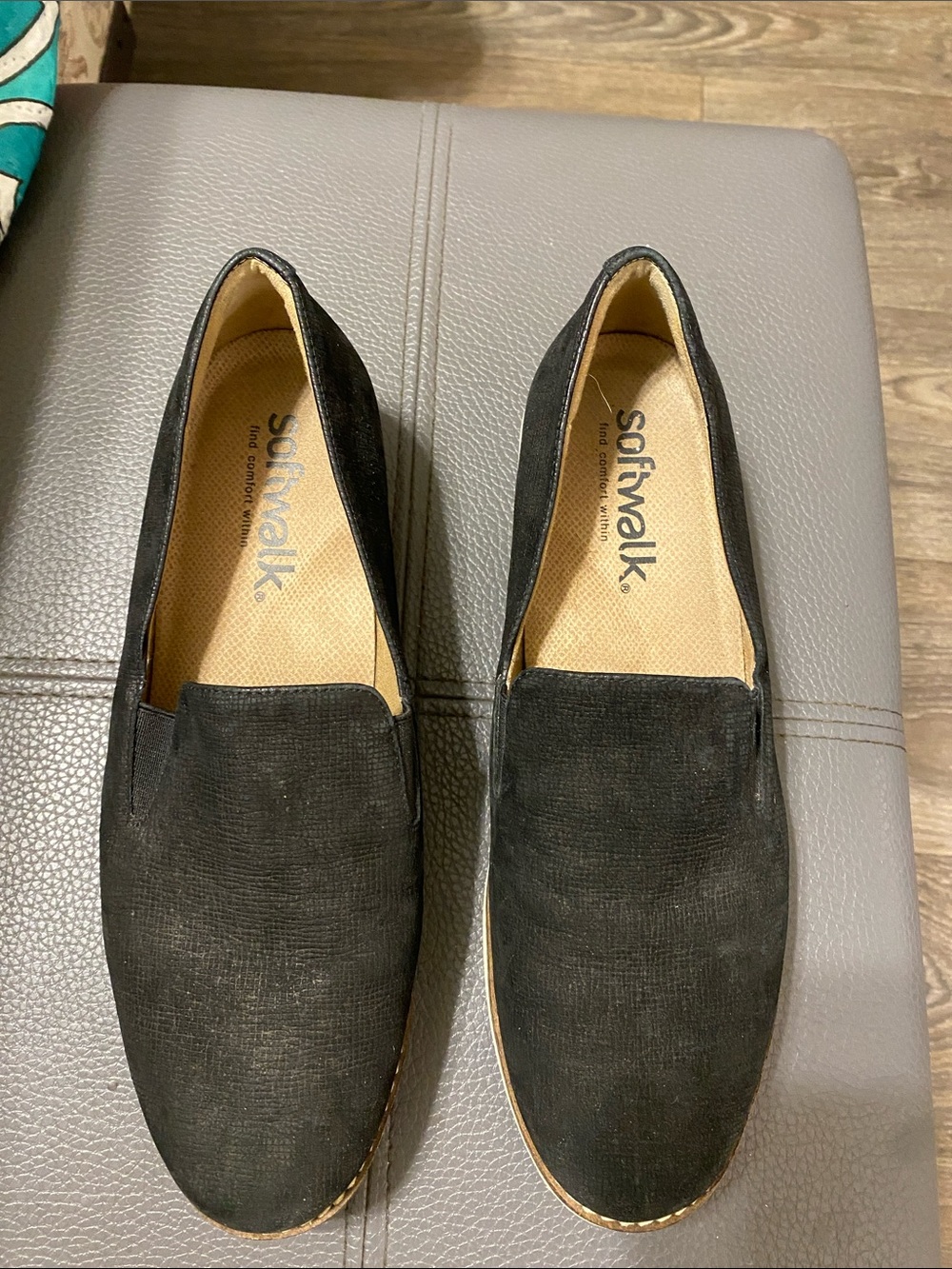 SoftWalk Women’s Slip-On Loafers — Suede-Look Casual Shoes; size 8